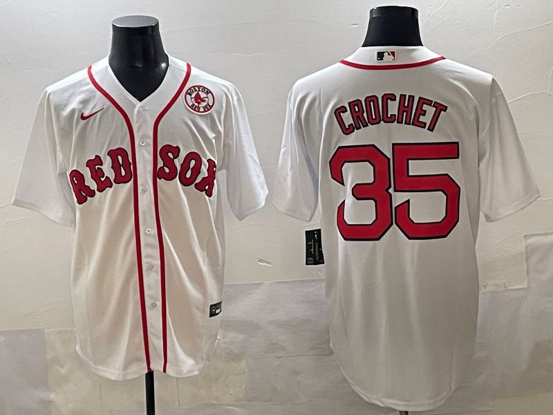Men 2025 Boston Red Sox #35 Crochet White Game Nike MLB Jersey style 6